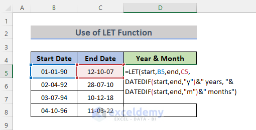 How To Calculate Years In Excel From Today 4 Ways Exceldemy