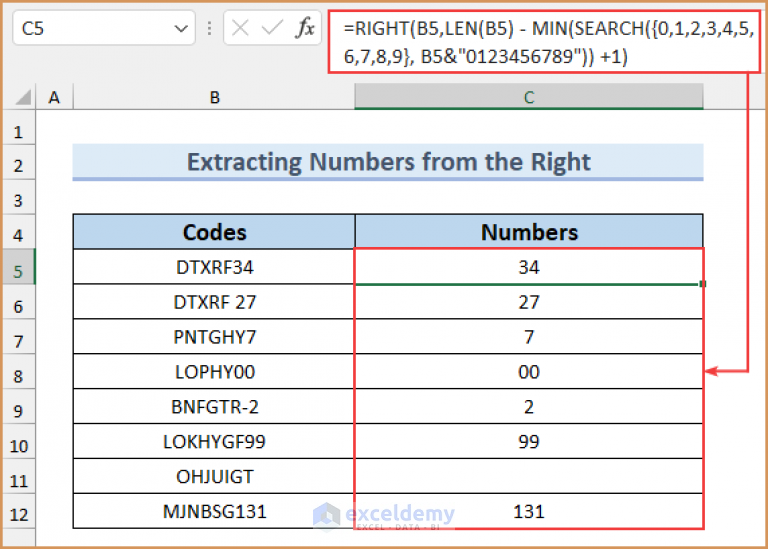 Quickly Extract Numbers from Excel Cells