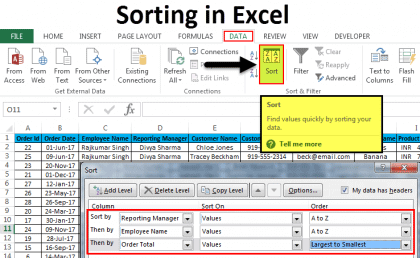 Sorting In Excel Youtube